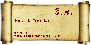 Bogert Anetta névjegykártya